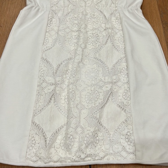 NWT TIBI White Mini Tank Dress with Crochet/Lace Center Panel - 2 - Picture 4 of 15